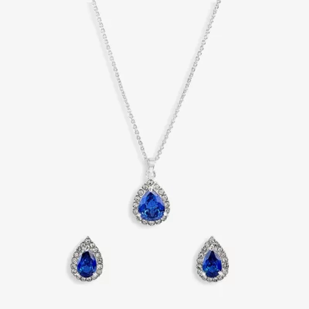 Sparkle Allure Light Up Box Halo 2-pc. Cubic Zirconia Pure Silver Over Brass Jewelry Set