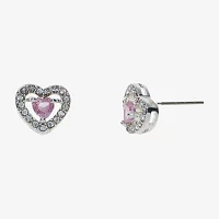 Sparkle Allure Light Up Box Halo 2-pc. Cubic Zirconia Pure Silver Over Brass Heart Jewelry Set