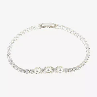 Sparkle Allure Light Up Box 2-pc. Cubic Zirconia Simulated Pearl Pure Silver Over Brass Oval Jewelry Set