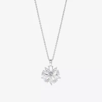 Sparkle Allure Light Up Box 2-pc. Cubic Zirconia Pure Silver Over Brass Flower Jewelry Set