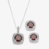 Sparkle Allure Light Up Box 2-pc. Cubic Zirconia Pure Silver Over Brass Square Jewelry Set