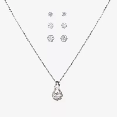 Sparkle Allure Light Up Box 4-pc. Cubic Zirconia Pure Silver Over Brass Pear Jewelry Set