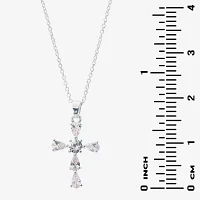 Sparkle Allure Light Up Box Cubic Zirconia Silver Tone Pure Silver Over Brass Cross 4-pc. Jewelry Set