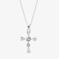 Sparkle Allure Light Up Box Cubic Zirconia Silver Tone Pure Silver Over Brass Cross 4-pc. Jewelry Set