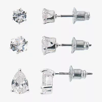 Sparkle Allure Light Up Box Cubic Zirconia Silver Tone Pure Silver Over Brass Cross 4-pc. Jewelry Set