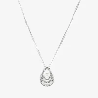 Sparkle Allure Light Up Box Womens White Cubic Zirconia Pure Silver Over Brass Pear 2-pc. Jewelry Set