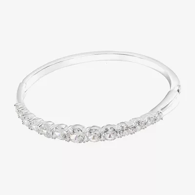 Sparkle Allure Pure Silver Over Brass Bangle Bracelet