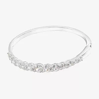Sparkle Allure Pure Silver Over Brass Bangle Bracelet