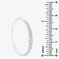 Sparkle Allure Pure Silver Over Brass Bangle Bracelet