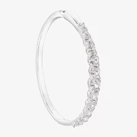 Sparkle Allure Pure Silver Over Brass Bangle Bracelet