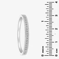 Sparkle Allure Rope Edge Pure Silver Over Brass Bangle Bracelet