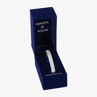 Sparkle Allure Rope Edge Pure Silver Over Brass Bangle Bracelet