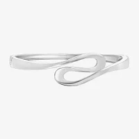 Sparkle Allure Squiggle Pure Silver Over Brass Bangle Bracelet