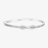 Sparkle Allure Womens White Pure Silver Over Brass Infinity Bangle Bracelet