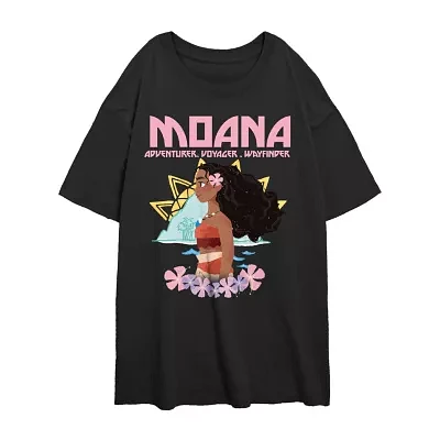 Juniors Moana Voyager Tee Womens Crew Neck Short Sleeve Graphic T-Shirt