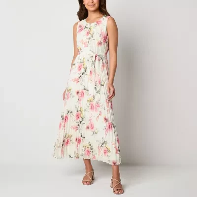 Studio 1 Womens Sleeveless Floral Maxi Dress