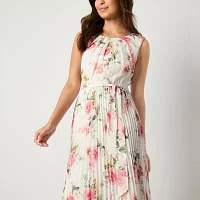 Studio 1 Womens Sleeveless Floral Maxi Dress