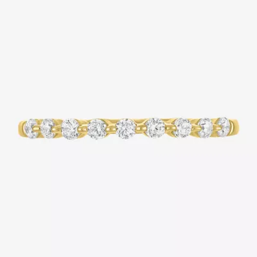 (G-H / Si2-I1) 1/2 CT. T.W. Lab Grown White Diamond 10K Gold Wedding Band