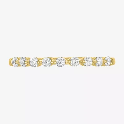 (G-H / Si2-I1) 1/2 CT. T.W. Lab Grown White Diamond 10K Gold Wedding Band