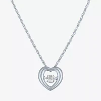 Yes Please! (G-H / I1-I2) Womens 1/10 CT. T.W. Lab Grown White Diamond Sterling Silver Heart Pendant Necklace