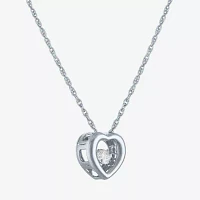 Yes Please! (G-H / I1-I2) Womens 1/10 CT. T.W. Lab Grown White Diamond Sterling Silver Heart Pendant Necklace