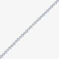 (G-H / I1-I2) 1/2 CT. T.W. Lab Grown White Diamond Sterling Silver Heart 7.25 Inch Tennis Bracelet