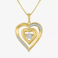 (G-H / I1-I2) Womens 1/10 CT. T.W. Lab Grown White Diamond 14K Gold Over Silver Sterling Silver Heart Pendant Necklace