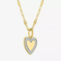 Diamond Addiction (G-H / I1-I2) Womens 1/10 CT. T.W. Lab Grown White Diamond 14K Gold Over Silver Heart Pendant Necklace