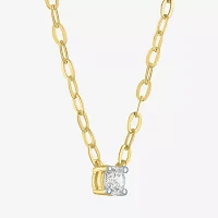Diamond Addiction (G-H / I1-I2) Womens 1/4 CT. Lab Grown White 14K Gold Over Silver Sterling Round Pendant Necklaces