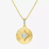 Diamond Addiction (G-H / I1-I2) Womens Diamond Accent Lab Grown White Diamond 14K Gold Over Silver Round Pendant Necklace