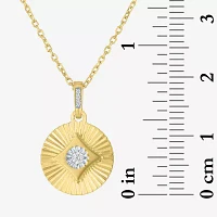 Diamond Addiction (G-H / I1-I2) Womens Diamond Accent Lab Grown White Diamond 14K Gold Over Silver Round Pendant Necklace