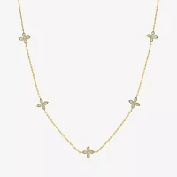 Diamond Addiction (G-H / I1-I2) Womens 1/4 CT. T.W. Lab Grown White Diamond 14K Gold Over Silver Sterling Silver Flower Pendant Necklace