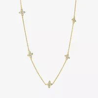 Diamond Addiction (G-H / I1-I2) Womens 1/4 CT. T.W. Lab Grown White Diamond 14K Gold Over Silver Sterling Silver Flower Pendant Necklace