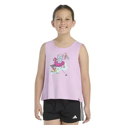 adidas Big Girls Crew Neck Tank Top