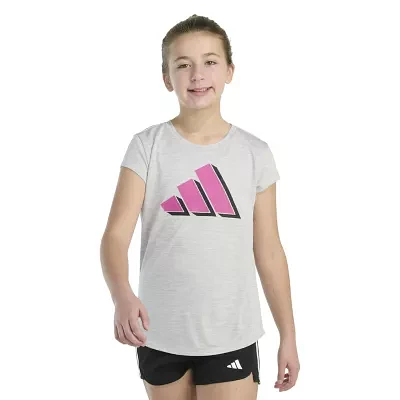 adidas Big Girls Performance Crew Neck Short Sleeve Graphic T-Shirt