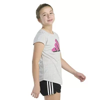 adidas Big Girls Performance Crew Neck Short Sleeve Graphic T-Shirt
