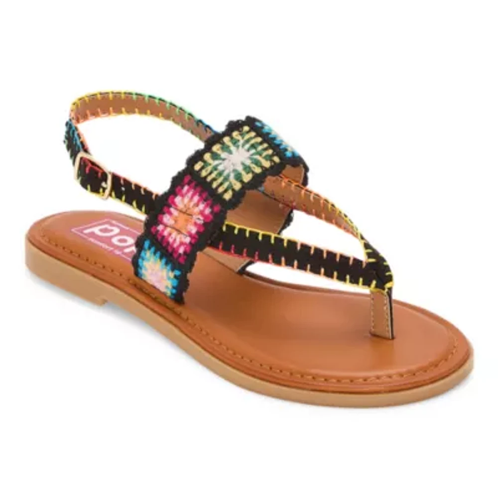 Pop Womens Athenia T-Strap Flat Sandals