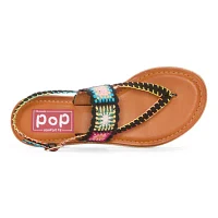 Pop Womens Athenia T-Strap Flat Sandals