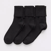 Mixit Everyday Essential Rib 3 Pair Turncuff Socks Womens
