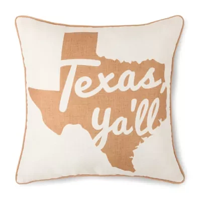 Texas Y'All Longhorns Square Throw Pillows