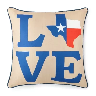 Texas Love Square Throw Pillows