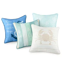 Crab Square Throw Pillows