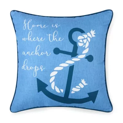 Anchors Away Square Throw Pillow