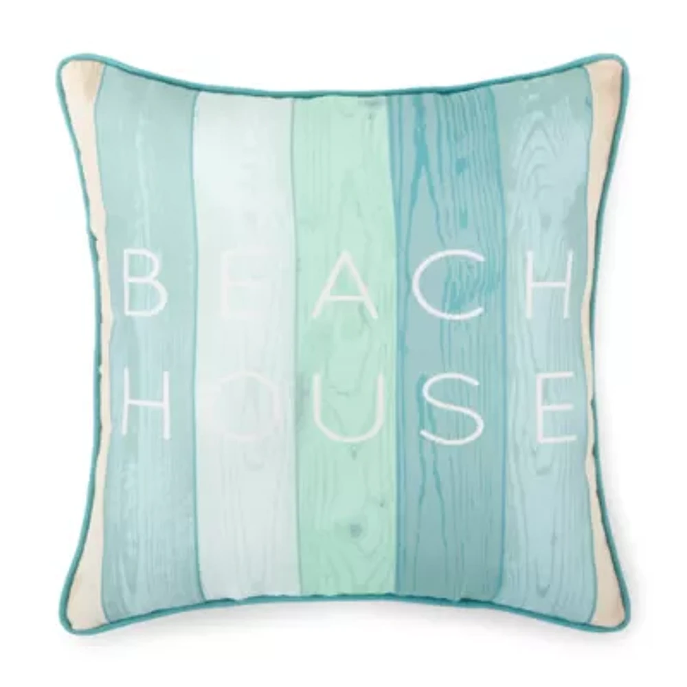 Beach House Square Throw Pillows