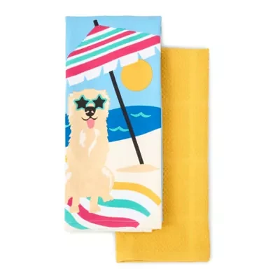 Layerings Beachy Dog 2-pc. Kitchen Towel Set