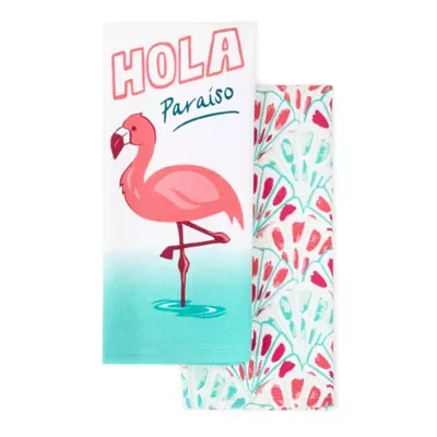 Layerings Hola Flamingo 2-pc. Kitchen Towel Set