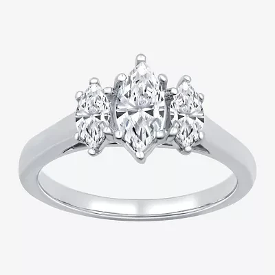 Love Lives Forever (G / Si1-Si2) Womens 1 CT. T.W. Lab Grown White Diamond 10K Gold Marquise 3-Stone Engagement Ring