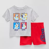 Happy Threads Baby Boys 2-pc. Bluey Short Set