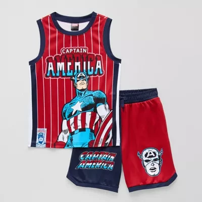 Disney Collection Little & Big Boys 2-pc. Captain America Short Set