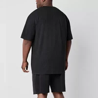 Shaquille O'Neal XLG Mens Big and Tall Short Sleeve Crew Neck 2-pc. Shorts Pajama Set